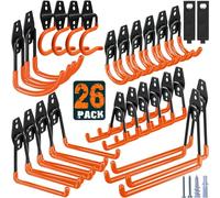 HUPBIPY 26 Pack Garage Hooks Heavy Duty,Utility Steel Garage Storage Hooks,Wall Mount Garage Hanger&Organizer for Organizing Power Tools,Ladders,Bulk Items,Bikes,Ropes and More Equipment