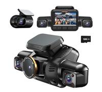 HUPEJOS AI Dash Cam Front Rear Inside with Driver Monitor System, 360° Car Camera 4K, 4 Channel Camera for Cars Built-in WiFi GPS, Dashcam with 128GB SD Card, Night Vision, 24H Parking Mode, V8Pro