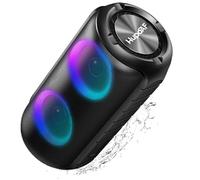 Hupoaf Bluetooth Speaker, 2026 3D-Stereo Bass Portable Speakers Wireless Bluetooth with Colourful RGB Lights, 52 mm Diameter Dual Speakers IPX7 Waterproof for Home/Party/Beach/Travel/Gift