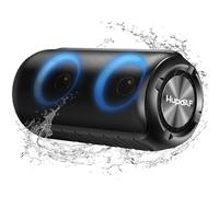 Hupoaf Bluetooth Speaker, 2026 3D-Stereo Bass Portable Speakers Wireless Bluetooth with Colourful RGB Lights, 52 mm Diameter Dual Speakers IPX7 Waterproof for Home/Party/Beach/Travel/Gift