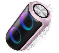 Hupoaf Bluetooth Speaker with Powerful 360° Stereo Sound & Bass, 12Hrs Speakers Wireless Bluetooth 5.3 with Colourful RGB Lights, IPX7 Waterproof Portable Outdoor Speaker for Home/Party/Travel/Gift