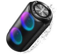 Hupoaf Bluetooth Speaker with Powerful 360° Stereo Sound & Bass, 2026 Speakers Wireless Bluetooth 5.3 with Colourful RGB Lights, IPX7 Waterproof Portable Outdoor Speaker for Home/Party/Travel/Gift