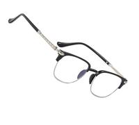 HUPQCVX Men's Half-rimmed Glasses, High-definition Eye Protection, Blue Light Blocking Reading Glasses, 1 Pair.(Silver black,1.0x)