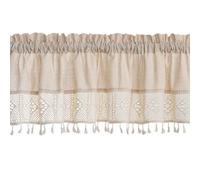 HUPQCVX Short Linen Curtains, Polyester Tassel Living Room Curtains, Soft, Skin-friendly, And Breathable, Suitable For A Farmhouse Style Bedroom.(132cm*46cm(52in*18.1in))