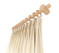 HUPQCVX Thickened Solid Wood Curtain Rod With Mounting Bracket, Strong Load-bearing Curtain Accessory, Perforated Single And Double Rods(Single rod,100 cm (39.37 in))