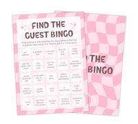 HUQIL Birthday Party Games - Find The Guest Bingo Game, Bday Party Games for Teen Girl Adult, Set of 20 pcs Game Cards, Birthday Party Favor Activity Sleepover Party Decor Supplies - FS268