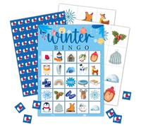 HUQIL Christmas Bingo Party Games with 24 Players, Birthday Party Games Card, Family Activities Bingo Cards for Women Men Family Birthday Party Supplies, Party Favors Gifts for Friends - FS173