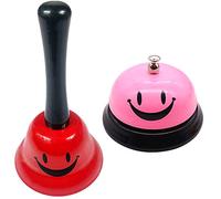 Huqqi 2 Pack Service Bell, Hand Bell Service Bell Bar Counter Top Service Call Bell Ring Reception for for Hotel Counter Reception Restaurant Food Line, Wedding Events Bell