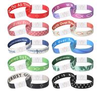 Huquary 10 Pcs Bible Verse Bracelets with NFC Function for Women Men Adult Teens Wristband Christian Jesus Gift, 7.09 x 0.59 inches / 18 x 1.5 cm, polyester and elastic, no gemstone