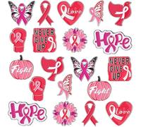 Huquary 100 Pcs Breast Cancer Awareness Pins Women Pink Ribbon Lapel Pins Pink Hope Brooches for Breast Cancer Survivor Month Charity Event Campaigns