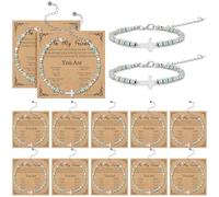 Huquary 12 Pcs Christian Cross Bracelet Gifts for Women Religious Cross Bracelet to My Friend Christian Baptism jewelry Gifts for Christmas Birthday Thanksgiving Supply