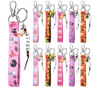 Huquary 12 Pcs Halloween Keychain Gifts Bulk, Ghost Pumpkin Skull Head Keychain Lanyard for Halloween Party Decoration Accessories(Fashion Style)