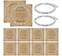 Huquary 12 Sets Coworker Employee Appreciation Bracelets Volunteer Gifts May You Be Proud of You Beaded Bracelets Thank You Gifts Inspirational Cards for Staff Office