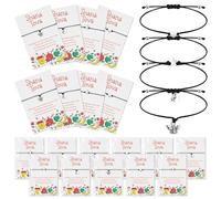 Huquary 20 Set Rosh Hashanah Party Supplies 4 Styles Bracelets Shana Tova Jewish New Year Party Favor Barcelet Adjustable Strings Shana Tova Cards Jewish Holiday High Holy Day Favors Supplies