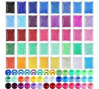 Huquary 21000 Pcs Pony Beads Bulk 6 x 9 mm Plastic Kandi Beads for Bracelet for Multicolor Craft Making Rainbow Necklace Jewelry Key Chain DIY Braids(40 Colors)