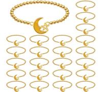 Huquary 24 Pack Eid Mubarak Adjustable Bracelet Gifts Muslim Islamic Eid al Fitr Bracelet Islam Tasbih Allah for Women Men, About 4 to 11 inch in diameter, durable materials, no gemstone
