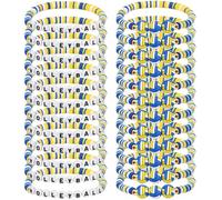 Huquary 24 Pack Team Gifts Ball Letter Clay Beaded Bracelet Bulk Sport Party Favors Adjustable Sports Charms Bracelets Ball Player Coach Games Day Gifts for Teen Women Man Adults, diameter about 7.5