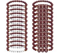 Huquary 24 Pack Team Gifts Ball Letter Clay Beaded Bracelet Bulk Sport Party Favors Adjustable Sports Charms Bracelets Ball Player Coach Games Day Gifts for Teen Women Man Adults, diameter about 7.5
