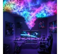 Huquary 3D Thundercloud LED Light Kit Cotton Cloud Music Sync Multicolor Changing Strip Light Atmosphere DIY Creative Thunder Cloud Lamp Wall for Bedroom Ceiling Gaming Room Party(1 Pcs,32 Ft)