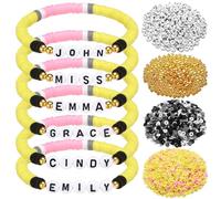Huquary 4501 Pcs Personalized Teacher Gifts DIY Bracelet Bulk Making Crafts Kits for Mrs Miss Ms Teacher Appreciation Gifts Thank You Teach Gift Boho Style Bracelet for Women