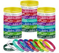 Huquary 48 Pcs Fruit of the Spirit Bracelet Inspirational Scripture Christian Silicone Bracelets Bulk Religious Motivational Love Joy Peace Patience Wristband Gift Fruit of the Spirit Decor, about