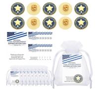 Huquary 50 Sets Law Enforcement Appreciation Day Gifts Pins Bulk Honor The Men and Women Of Law Enforcement Souvenir Badges, assorted colors, about 0.98 inch/ 25 mm