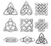 Huquary 8 Pieces Brooch Pins for Women Fashion Celtic Knot Sweater Clips to Hold Sweater Together Retro Collar Cardigan Clip Cloak Pin Dress Pins for Women, Girls Wearing, 8 Styles, Zinc, no gemstone