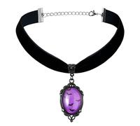 Huquary Blood Bat Cameo Choker Necklace Gothic Cabochon Pendent Necklace Vampire Accessories Women Witch Jewelry Gift, 2.16, Metal, No Gemstone