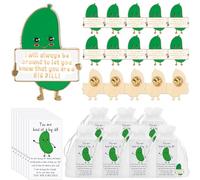 Huquary Positive Pickle Pins with Inspirational Card Encourage Appreciation Gifts You Are a Big Lapel Pin Cute Cucumber Back to School Favors for Staff Coworker Office Teacher, green white, 3.35 x