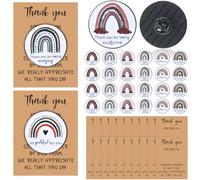 Huquary Thank You Appreciation Pins Set Boho style Enamel Lapel Rainbow Pins for Backpacks Bulk with Thank You Cards Team Appreciation Gifts Thanksgiving Christmas Gifts, lapel pin diameter of about