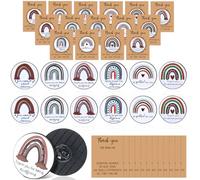 Huquary Thank You Appreciation Pins Set Boho style Enamel Lapel Rainbow Pins for Backpacks Bulk with Thank You Cards Team Appreciation Gifts Thanksgiving Christmas Gifts, lapel pin diameter of about
