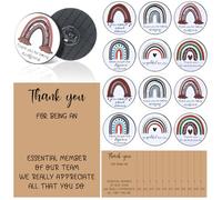 Huquary Thank You Appreciation Pins Set Boho style Enamel Lapel Rainbow Pins for Backpacks Bulk with Thank You Cards Team Appreciation Gifts Thanksgiving Christmas Gifts, apel pin diameter of about