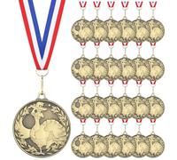 Huquary Thanksgiving Turkey Medals with Ribbons 2 Inch Turkey Trot Awards, Racing Prizes for Fall Parties, Holiday Decor & Festive Celebrations(24 Pcs)