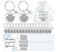 Huquary the Starfish Story Coworker Leaving Employee Thank You Inspirational Keychain White Organza Bags for Team Retirement, Elegant Colors, One Size
