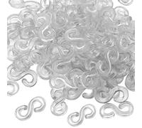 Huraoerrrr 1000Pcs/2 Packs S-Clips for Looms Bracelets, Clear S-Clips, Connectors Rubber, Multi-Use Rubber Band Kit for Bracelets, DIY Handicrafts, Exquisite Gadgets