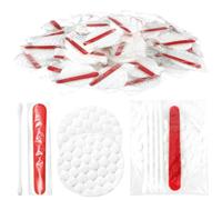 Huraoerrrr 100Pcs Hotel Vanity Set, Individually Wrapped Hotel Amenities Bulk, Disposable Hygiene Kit with Cotton Pads, Cotton Swabs, Nail File for Hotels Makeup Toiletries