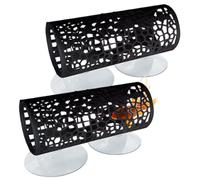 Huraoerrrr 2PCS Betta Hammock, 4x2 Inch Hollow-out Plastic Tunnel with Suction Cup, Reusable for Small Tank