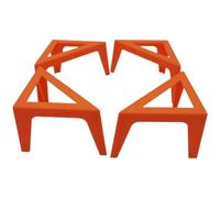 Huraoerrrr 4Pcs Paint Stands for Canvases, 4x2x2 Inch Plastic Triangle Canvas Risers Holder for Pouring Paintings Drawing Supplies, Orange