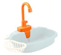 Huraoerrrr 5.5x10.2x3 Play Sink with Running Water, Plastic Toy Faucet Playhouse Accessories for Boys Girls Toddlers