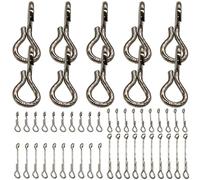 Huraoerrrr 50PCS Fly Tying Kit Sizes 0.39"-1.18" Stainless Steel Fly Tying Materials Easy to Install Shanks Create Jointed or Articulated Patterns