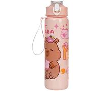 Huraoerrrr 750ml Cute Capybara Water Bottle, Animal Pattern with Straw Large Capacity Travel Thermo Cup for Girls Teens Women Outdoor Activities