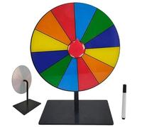 Huraoerrrr 8 Inch Prize Wheel Spinner with Stand, 12 Slots Spin the Wheel Game for Trade Shows, Carnivals, Parties