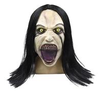 Huraoerrrr Halloween Mask Crying Woman Zombie Full Head Scary Latex Mask with Wigs for Cosplay