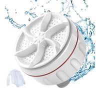 Huraoerrrr Mini Washing Machine 3.5x2.6 30min USB Power Round Mini Washer with Suction Low Noise Unidirectional Rotation Submersible Washer Machine for Socks, Underwear