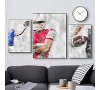 HURCP Set Of 3 American Football Poster Sport Competition Rugby Team Red And Blue Wall Art Pictures Football Fans Canvas Painting For Living Room Vintage Home Decor,A3 (30X42CM)