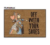 Hurdorak Doormat Off with Your Shoes Welcome Mats, Multicolor, 23.6 X 15.7 Inches, 6mm Thick