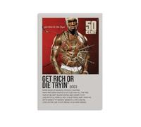 HUREYW I RH Get Rich Or Die Tryin' by 50 Cent Poster Wall Art Cover Design Painting for Bed Room Wall Art Poster 12x18inch(30x45cm) Unframe-style