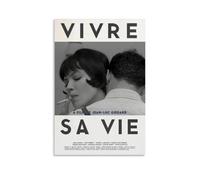 HUREYW I RH Vivre Sa Vie Poster Wall Art Cover Design Painting for Bed Room Wall Art Poster 16x24inch(40x60cm) Unframe-style