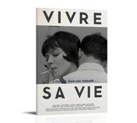 HUREYW I RH Vivre Sa Vie Poster Wall Art Cover Design Painting for Bed Room Wall Art Poster 16x24inch(40x60cm) Frame-style