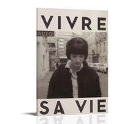 HUREYW I RH Vivre Sa Vie Poster Wall Art Cover Design Painting for Bed Room Wall Art Poster 24x36inch(60x90cm) Frame-style